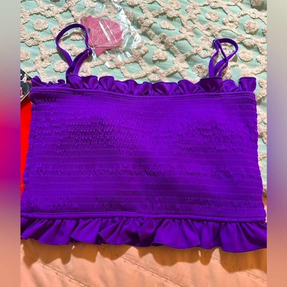 KORTNI JEANE Bandeau Swim Top “Vibrant Purple” - Sz S - NWT - Picture 6 of 8